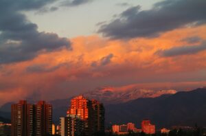 sunset, darling, outdoors, nature, horizon, chile, santiago, the andes, panoramic