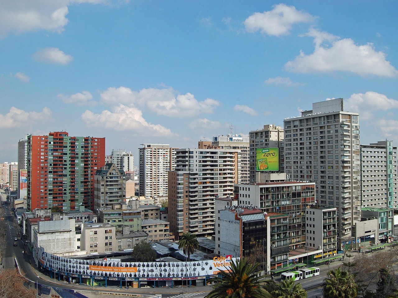 santiago, chile, downtown, nature, buildings, city, urban, architecture, cities, sky, clouds, cityscape